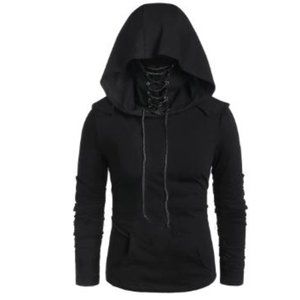 Stitched Face Pullover Hoodie